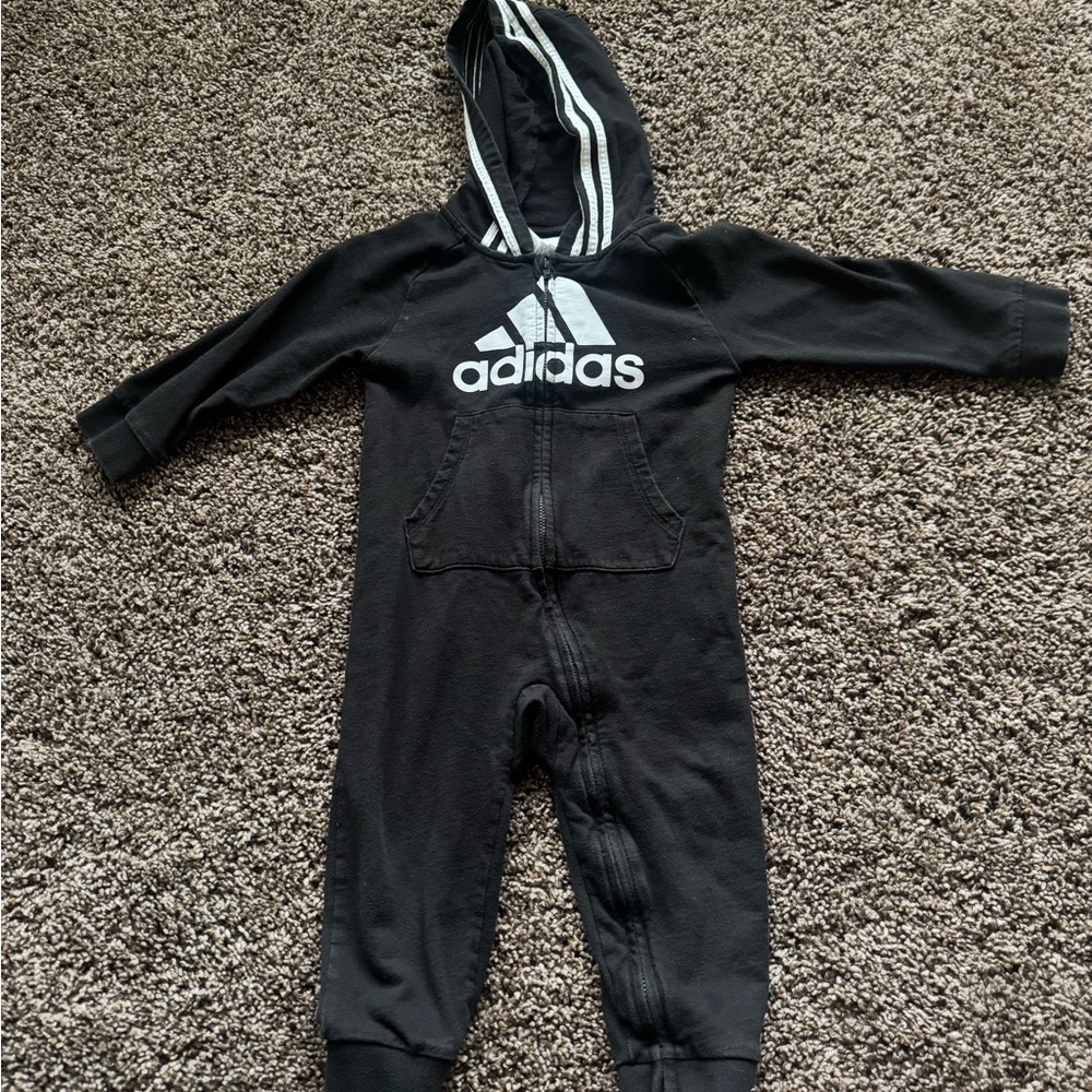 Adidas Black Hooded Kids Footie